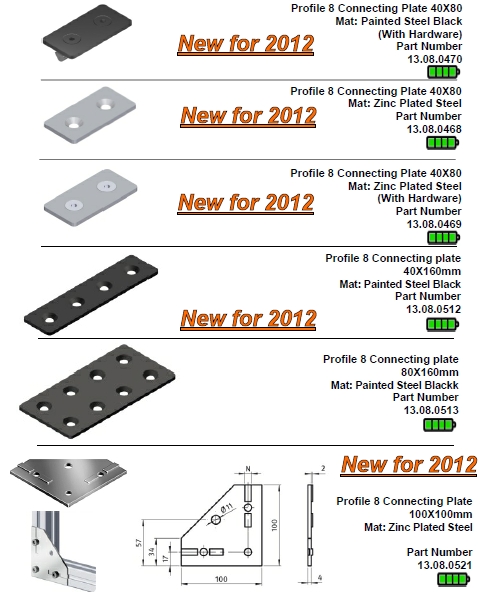Series 8 connecting plates