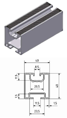 Solar panel mounting aluminium profile
