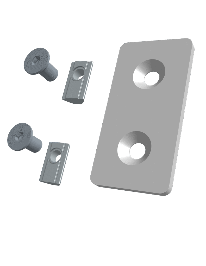 Profile Element Connector Plate Kit 40mm Steel BZP – Series 8 - Valuframe Ltd